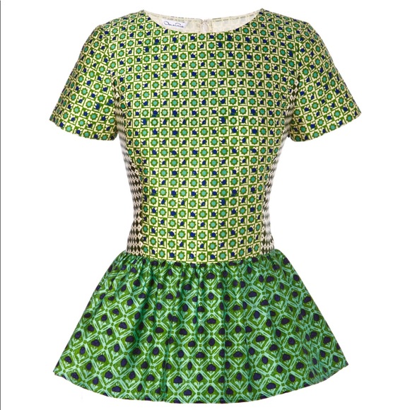 oscar de la renta peplum top